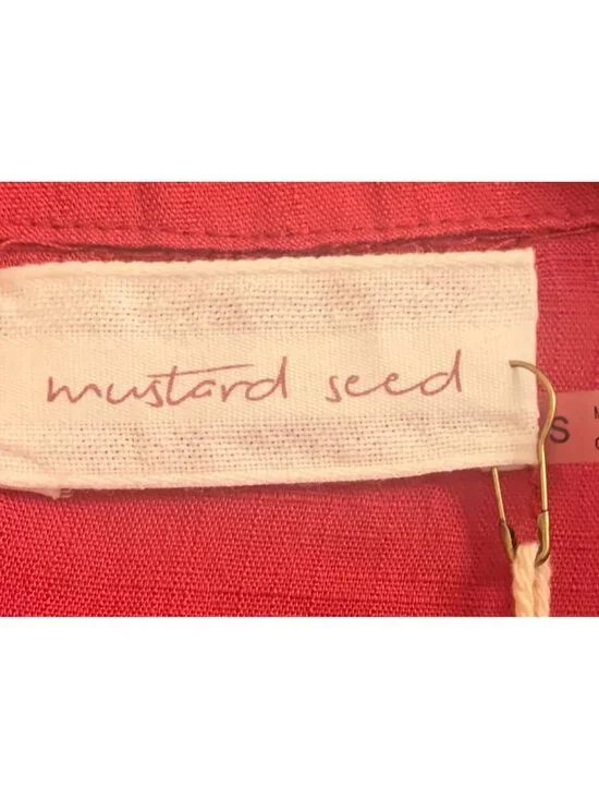 Mustard Seed Red Button-Up Romper Small 100% Rayon Casual Womens Summer Outfit - Picture 2 of 8